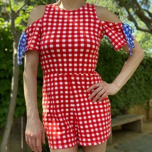 Cute Picnic 🧺 romper ! Red, white , & Blue !